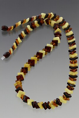 #ad Genuine BALTIC AMBER Multicolor Overlapping SNAKE Necklace 12.6g 190911 26