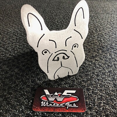 #ad French Bulldog Face Hitch Cover 1 8quot; Steel Tow Towing Frenchie Dog Custom