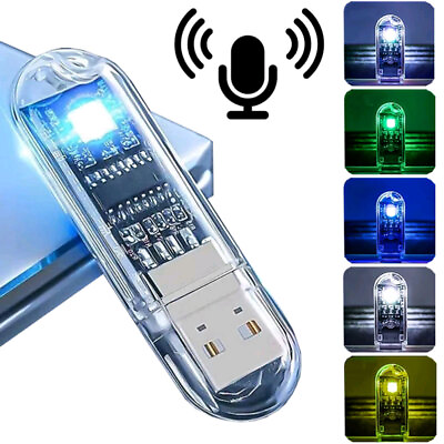 #ad Smart Voice Control Night Light Portable Sensor Light Colorful USB Night Light