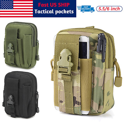 #ad Tactical Molle Pouch EDC Multi purpose Belt Waist Pack Bag Utility Phone Pocket