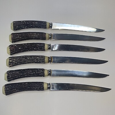 #ad Set Of 6 Vintage Federal Cutlery Steak Knives Made in Japan