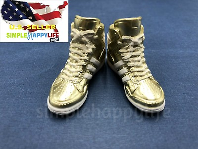 #ad 1 6 female fashion sneakers shoes GOLD for 12quot; figure phicen hot toys ❶USA❶