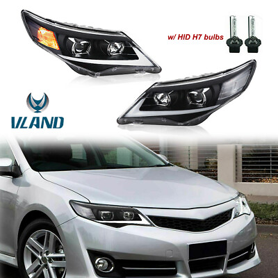 #ad DRL Projector Front Lamp Headlights w LED For 2012 2014 Toyota Camry