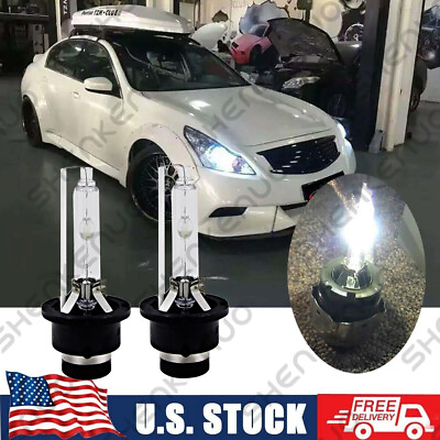 #ad Front 6000K 35W white HID Headlight Bulbs For Infiniti G37 2008 13 Low amp; High 2x