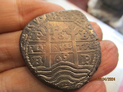 #ad 8 reales POTOSI 1669 RESTRIKE in silver REDONDO...VERY RARE in ROUND