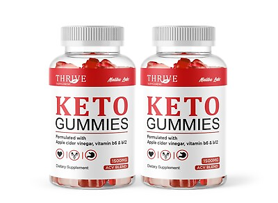 #ad Thrive Keto 1500 MG Once A Day Strong Formula Apple Vinegar Gummies 2 Pack