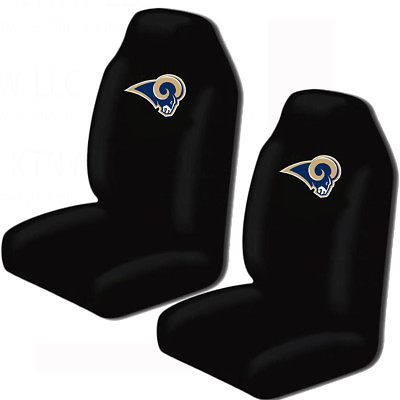 #ad New NFL LA Los Angeles rams 2 Front Universal Fit Car Truck Bucket Seat Covers