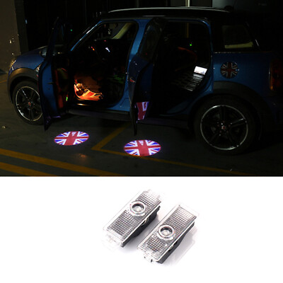 #ad Red Jack Love Car Door LED Logo Light Welcome Projector Lamp For MINI Cooper S