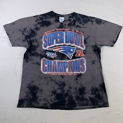#ad VINTAGE New England Patriots Shirt Mens XL Gray 2002 Super Bowl Champions U21