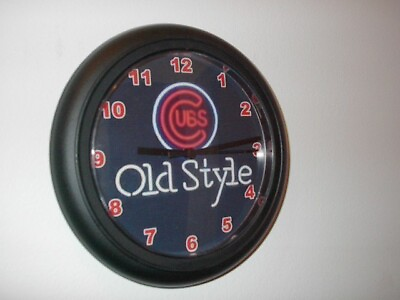 #ad Old Style Chicago Cubs Baseball Beer Bar Advertising Clock Sign