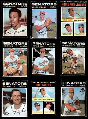 #ad 1971 Topps Washington Senators Near Team Set 2.5 GD 18 32 cards