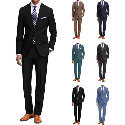#ad Braveman Men#x27;s Two Piece Classic Regular Fit Suits
