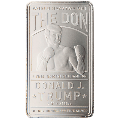 #ad Donald Trump The Don 4 Time Indictment Champion 10 oz .999 Fine Silver Bar