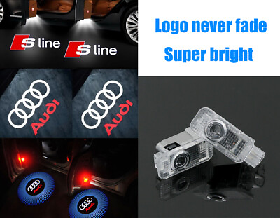 #ad #ad For AUDI Door Logo Lights LED Laser Ghost Shadow Projector Courtesy CAR 2 4 pcs