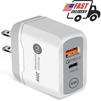 #ad Fast Wall Charger USB Type C PD Power Adapter Plug For iPhone 12 Pro Max 11