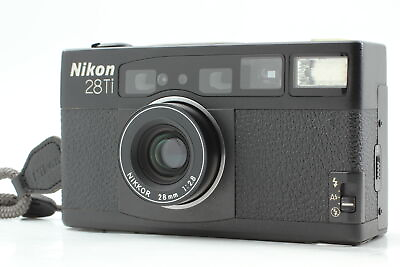#ad MINT Nikon 28Ti Ti Black 28mm f 2.8 Point amp; Shoot 35mm Film Camera From JAPAN