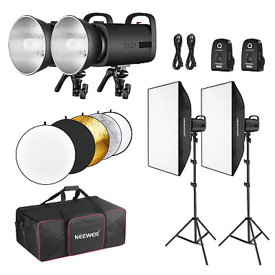 #ad NEEWER 800W S101 400W Monolights Studio Strobe Flash Kit with Softbox Reflector