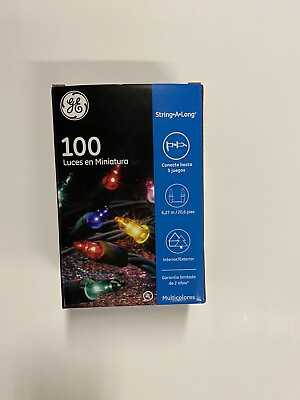 GE String A Long 100 Count Indoor Outdoor Mini Multi Color lights links up to 5