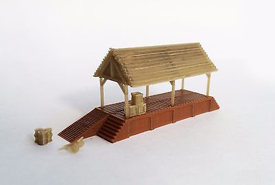#ad Outland Models Train Railway Layout Wood Style Loading Shed Platform Z Scale
