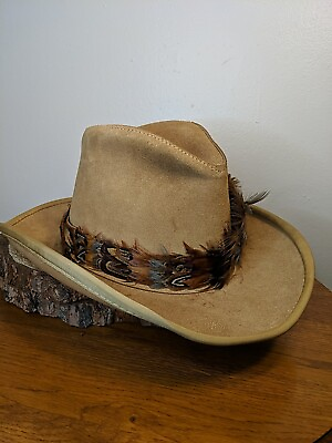 #ad #ad Vintage Union Made USA Suede Leather Self Conforming Western Cowboy Hat feather