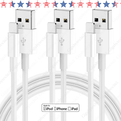 #ad 1 3Pack 3Ft 6Ft USB 2.4A Fast Charging Cord For iPhone 14 Plus 13 12 11 Charger