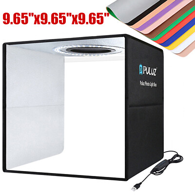 #ad 96LED Photo Photography Light Box 9.7quot; Lighting Tent Room Kit with 12 Backdrops