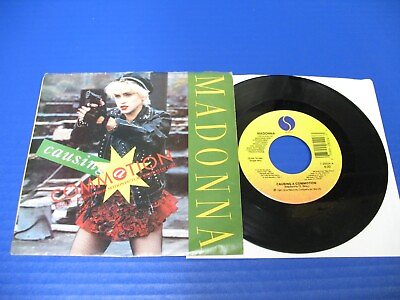#ad Madonna Causing A Commotion Jimmy Jimmy 80s Dance Pop 45 w PS EX VINYL