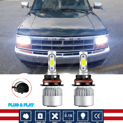 9004 LED For Dodge Dakota 91 96 Caravan 87 95 Headlight High Low Beam Bulbs Kit