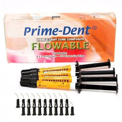 #ad Prime Dental Flowable Light Cure Dental Composite 4 Syringe Kit A2