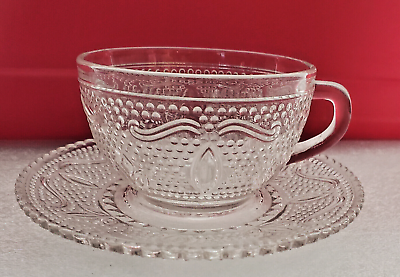 #ad #ad Federal Glass Co Heritage Pattern Coffee Cup amp; Saucer