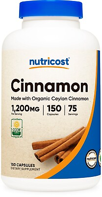 #ad Nutricost Organic Cinnamon Ceylon Cinnamon 1200mg Serving 150 Capsules