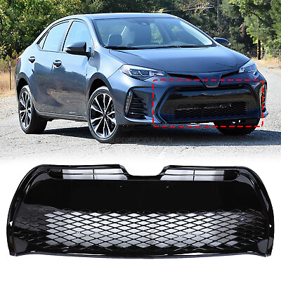 #ad Fits 2017 2018 2019 Toyota Corolla SE XSE Black Front Bumper Lower Grille Grill