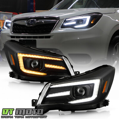 #ad For 2014 2016 Subaru Forester Halogen LED Switchback DRL Projector Headlights