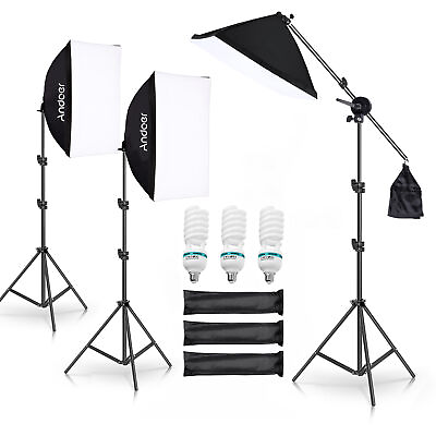 #ad Andoer 3pcs Softbox Light Kit Photo Studio Photography Lighting Stand Set W7Z8