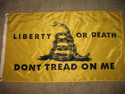 #ad 3x5 Ft LIBERTY OR DEATH Gadsden DONT TREAD ON ME Tea Party Flag 100D