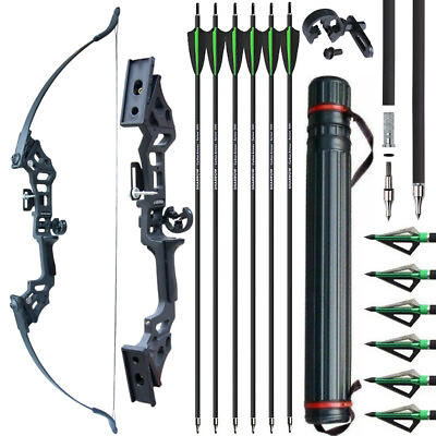 #ad #ad 51quot; Archery 50lbs Takedown Recurve Bow Set Hunting Carbon Arrow Quiver Hunting