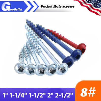 #ad 8# Pocket Hole Screws Square Drive Self Tapping Wood Screws 1quot; 1 1 4quot; 1 1 2quot; 2quot;