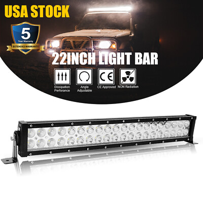#ad 22quot;inch 1200W LED Work Light Bar Spot Flood Combo Dual Row ATV Truck Off road