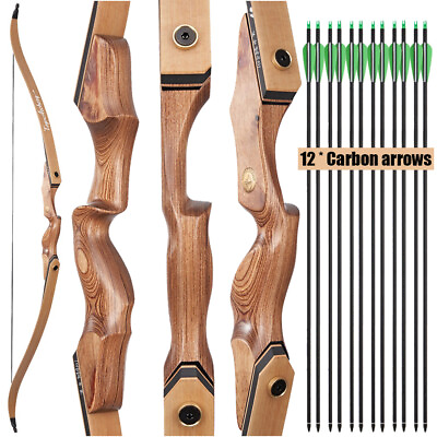 #ad #ad Archery 60quot; Takedown Recurve Bow amp; 12X Arrows Adult RH Hunting Target Set Arrows
