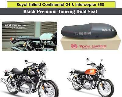 #ad Royal Enfield quot;Continental Gt amp; Interceptor 650 Black Premium Touring Dual Seatquot;