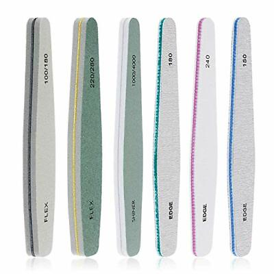 #ad 6 Ps Pro Nail Files Double Sided Emery Boards amp; Buffers Manicure amp; Shiner Tool