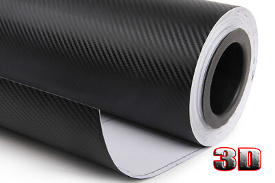 #ad 12quot; x 60quot; Car 3D Carbon Fiber Texture Vinyl Wrap Sticker Film Decal Black PVC