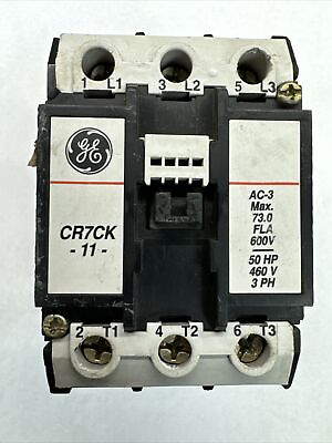 #ad General Electric GE CR7CK 60HP 75A 575V 110 120V Coil 3 Pole Phase Contactor