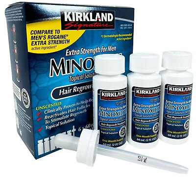 #ad Kirkland Minoxidil 5% Extra Strength 1 6 12 Months Supply Men Hair Regrowth