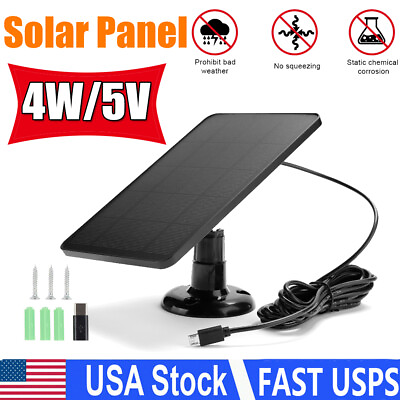 #ad Solar Panel Micro USB C Power CCTV Camera Security Cam Battery Charger Outdoor