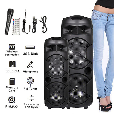 #ad #ad 5000W Portable Bluetooth Speaker Sub woofer Heavy Bass Sound System Party Mic