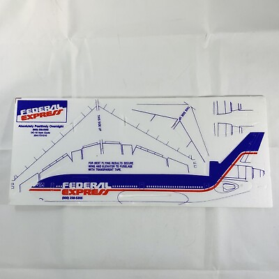 #ad FEDEX Federal Express 1984 Styrofoam Glider Jet Plane Promotional Toy Kit RARE