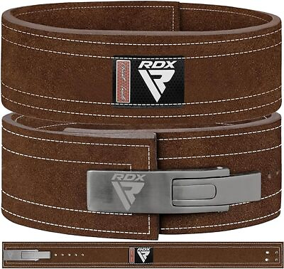 #ad Weight Lifting Belt by RDX 10mm Thick 4quot; Leather Gym Belt Training Lever Buckle
