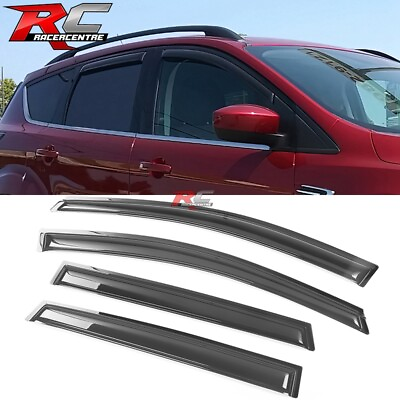 #ad For 13 19 Ford Escape Acrylic 4PCS Window Visors Vent Sun Shade Tape on