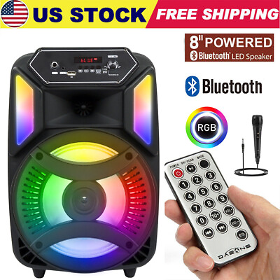 #ad #ad 8quot; 1000W Portable Bluetooth Speaker Subwoofer Heavy Bass Sound System Party FM
